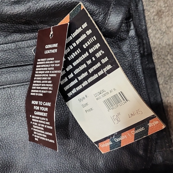 NWT Interstate Leather leather basic classic scooter motorcycle biker jacket coa - Picture 10 of 15